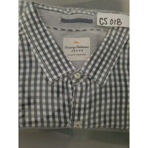 Tommy Bahama Jeans Shirt Men's XXL Navy Checks Preppy